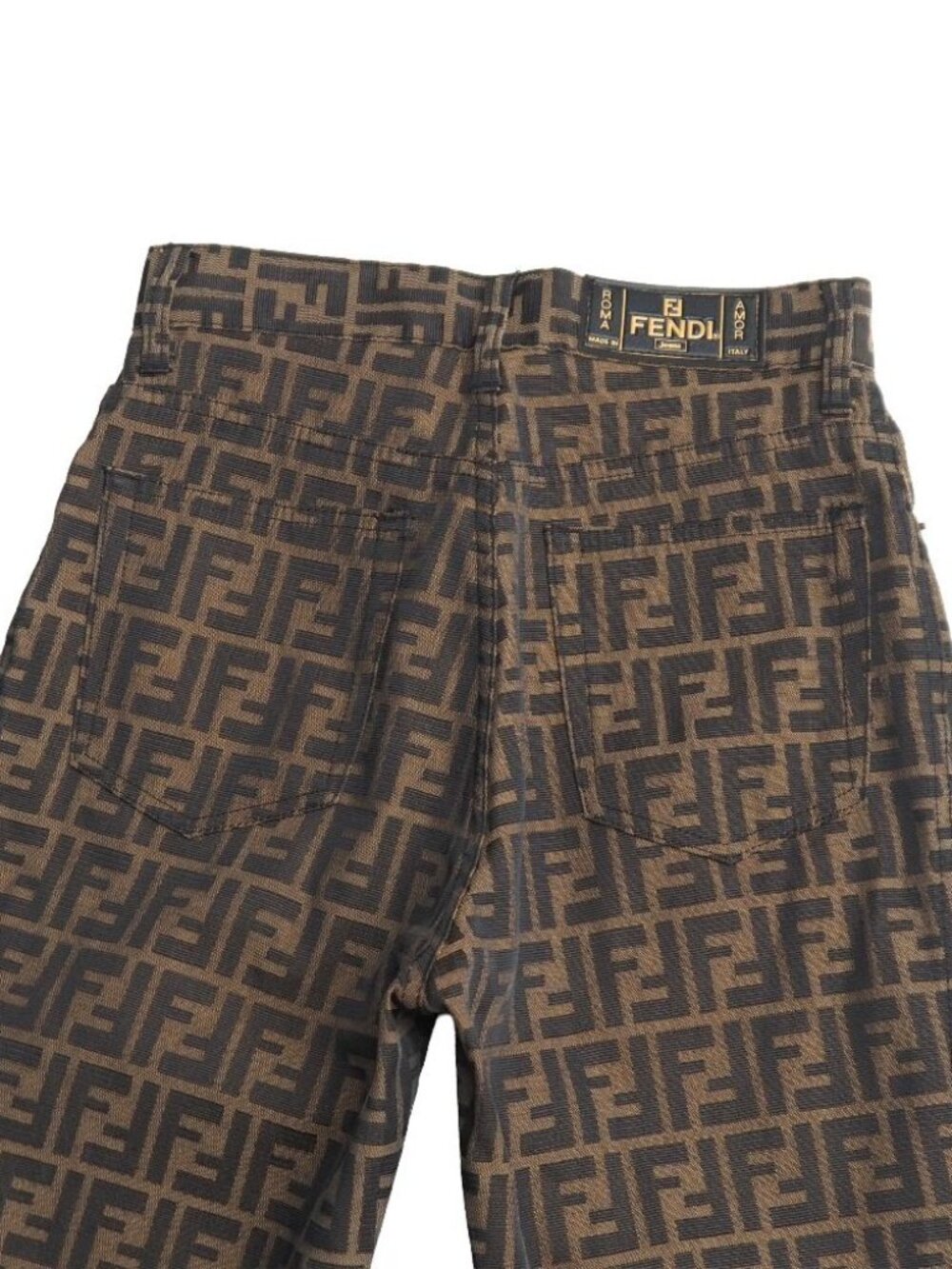 Fendi Vintage Pants 40 Zucca Tapered - Picture 3 of 9